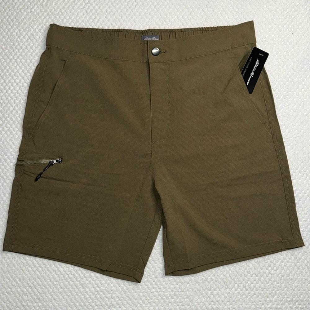 🧭Eddie Bauer: Active Stretch Shorts |“Stone Gray” (Olive-Green Tone) | Men’s L🧭